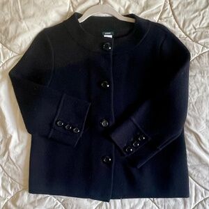 J Crew Women's Black Knit Jacket with 3/4 Sleeves